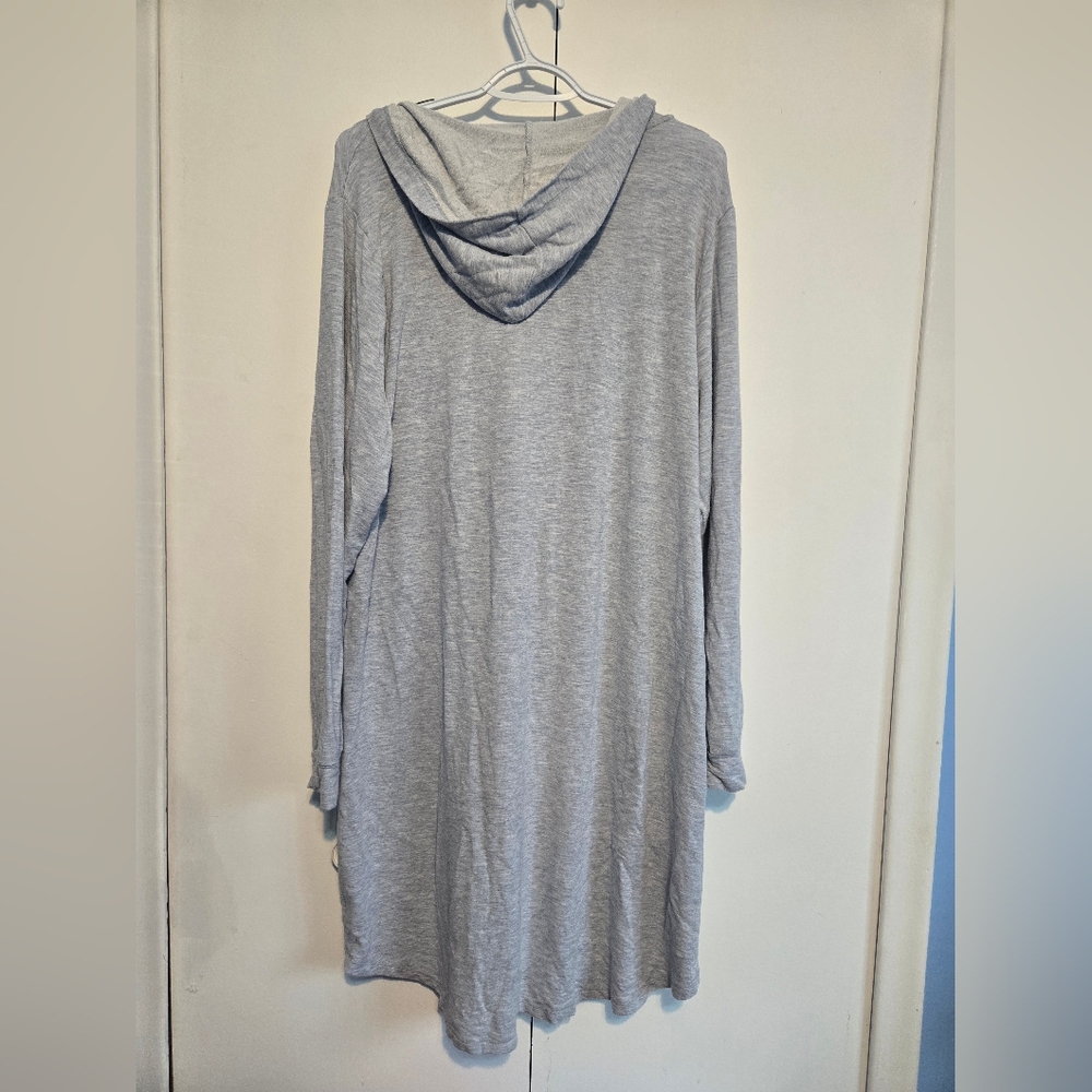 Blue Orchid 2X Gray Hooded Sweatshirt Dress Lace Up Casual Lounge - Picture 7 of 7